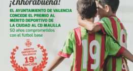 El CD Malilla recibe el Premio al Mérito Deportivo 2018 del Ayuntamiento de Valencia