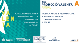 Los dos grupos de la Liga Promoción Valenta de futsal 20-21 ya tienen componentes