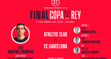 El valenciano Juan Martínez Munuera pitará la final de Copa entre Athletic Club y FC Barcelona