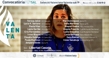 La Selección Valenta sub19 y la Selección Valenciana sub16 de fútbol sala anuncian sus convocatorias