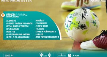 Disponibles los grupos y calendarios de Primera Regional València de fútbol sala