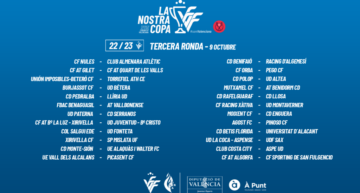 La FFCV publica los cruces de la tercera ronda de la II Copa Comunitat Mediterrànea ‘La Nostra Copa’