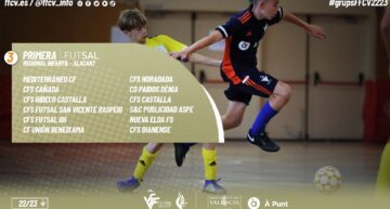 Confeccionados los grupos y los calendarios de Primera Regional Infantil de fútbol sala