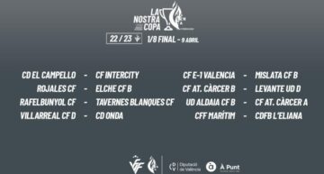 La FFCV anuncia los Octavos de Final de La Nostra Copa Valenta